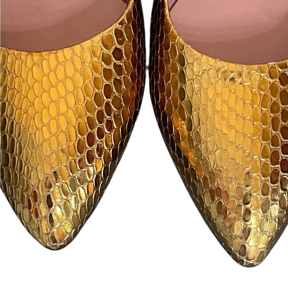 Miu Miu snake gold leather sandals size 37 1/2 - Picture 10 of 12